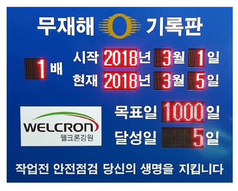 무재해 기록판